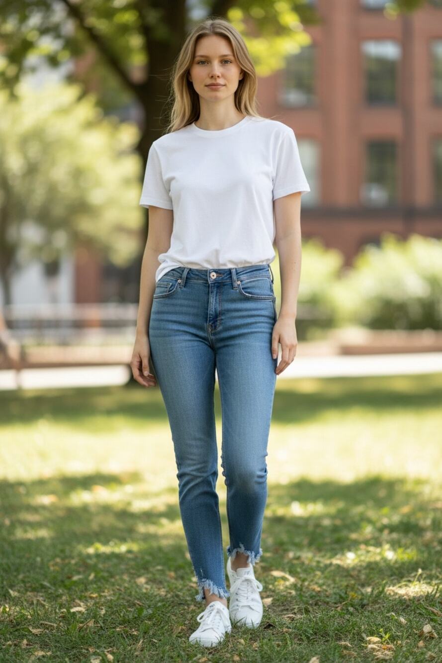 TOPSHOP Jeans Size 26 Slim Raw Hem Light Blue Denim